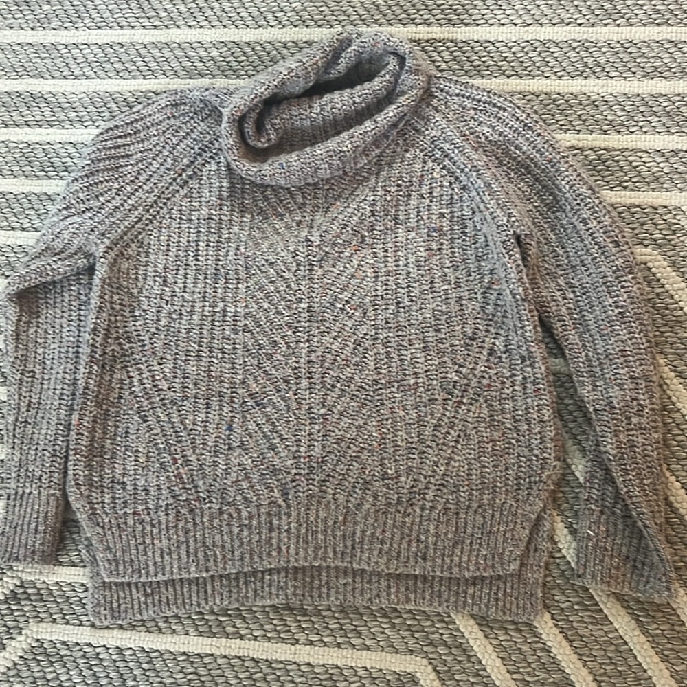 Madewell turtleneck sweater. Size small. Gray with flex of fall colors.